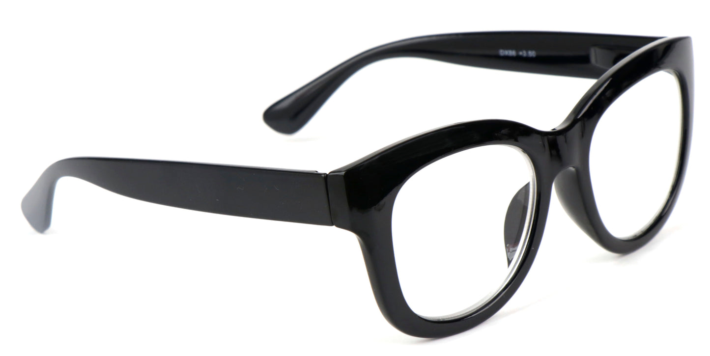 Bold Oval Fashion Retro Unisex Reading Glasses with Spring Hinges DX86