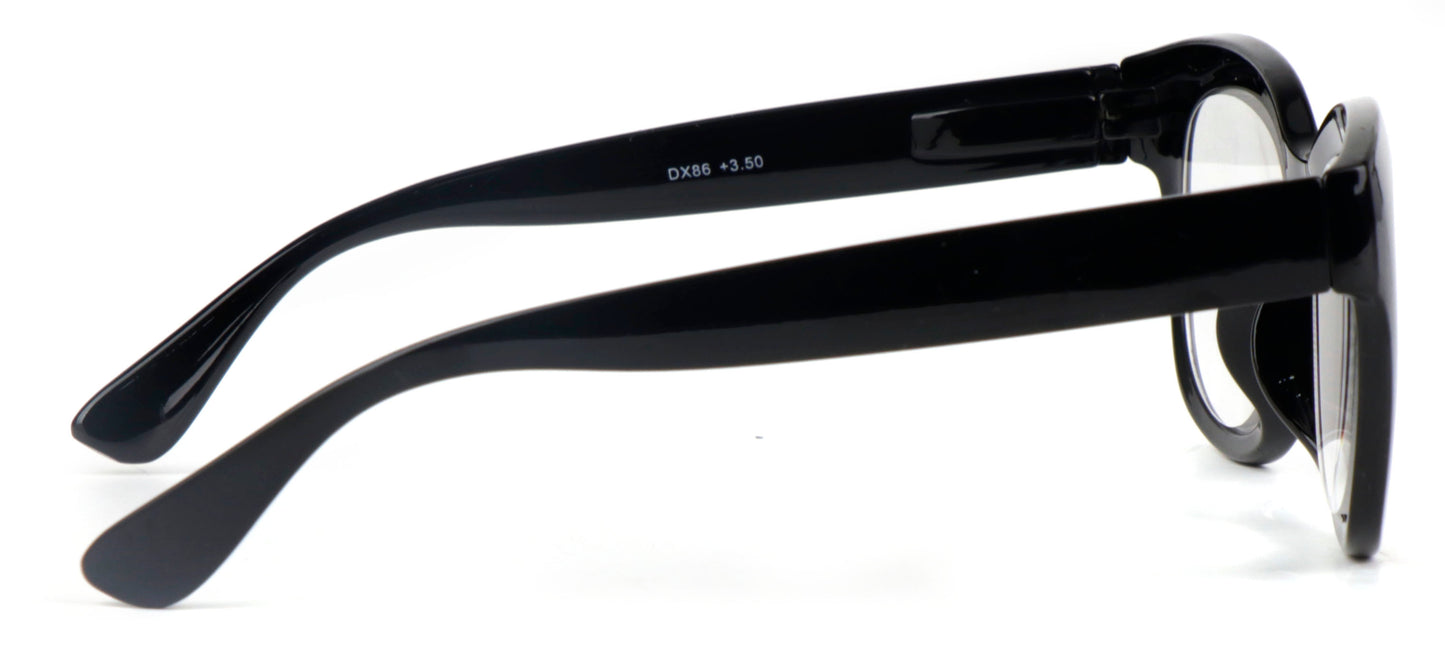 Bold Oval Fashion Retro Unisex Reading Glasses with Spring Hinges DX86