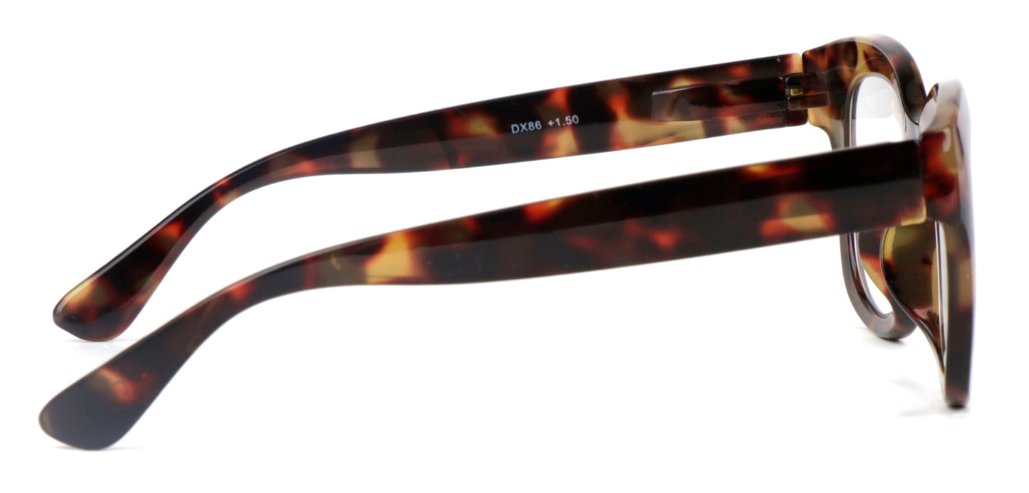Bold Oval Fashion Retro Unisex Reading Glasses with Spring Hinges DX86