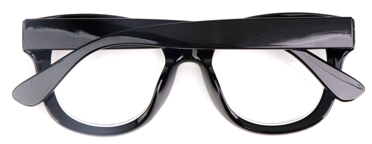 Bold Oval Fashion Retro Unisex Reading Glasses with Spring Hinges DX86