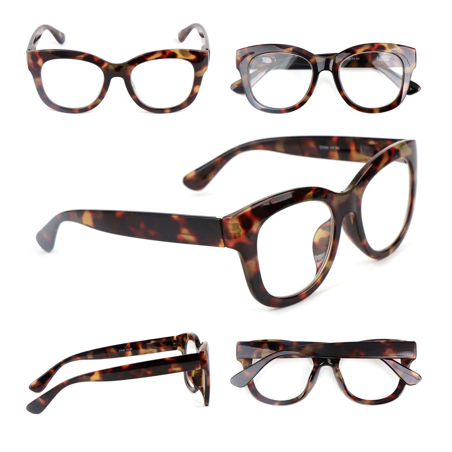 Bold Oval Fashion Retro Unisex Reading Glasses with Spring Hinges DX86