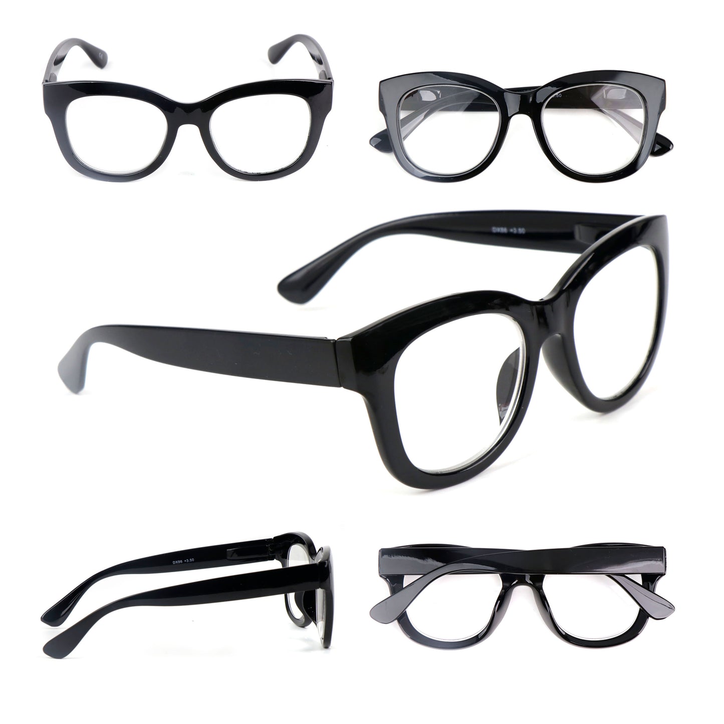 Bold Oval Fashion Retro Unisex Reading Glasses with Spring Hinges DX86