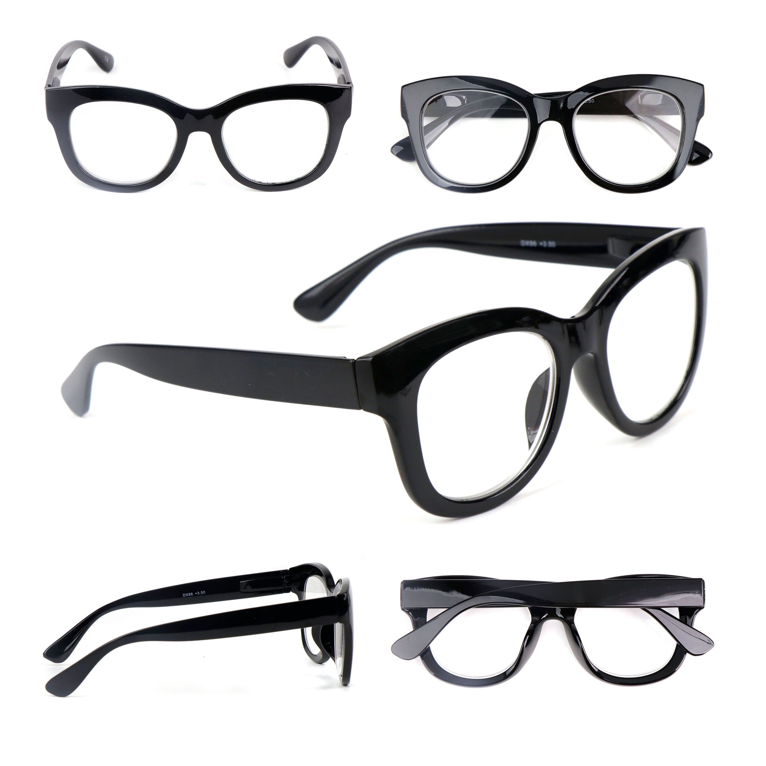 Bold Oval Fashion Retro Unisex Reading Glasses with Spring Hinges DX86