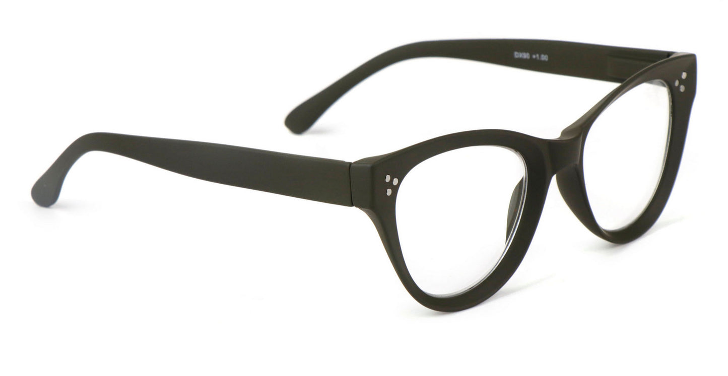Cat Eye Concaved Framed Stylish Retro Reading Glasses with Spring Hinges DX90
