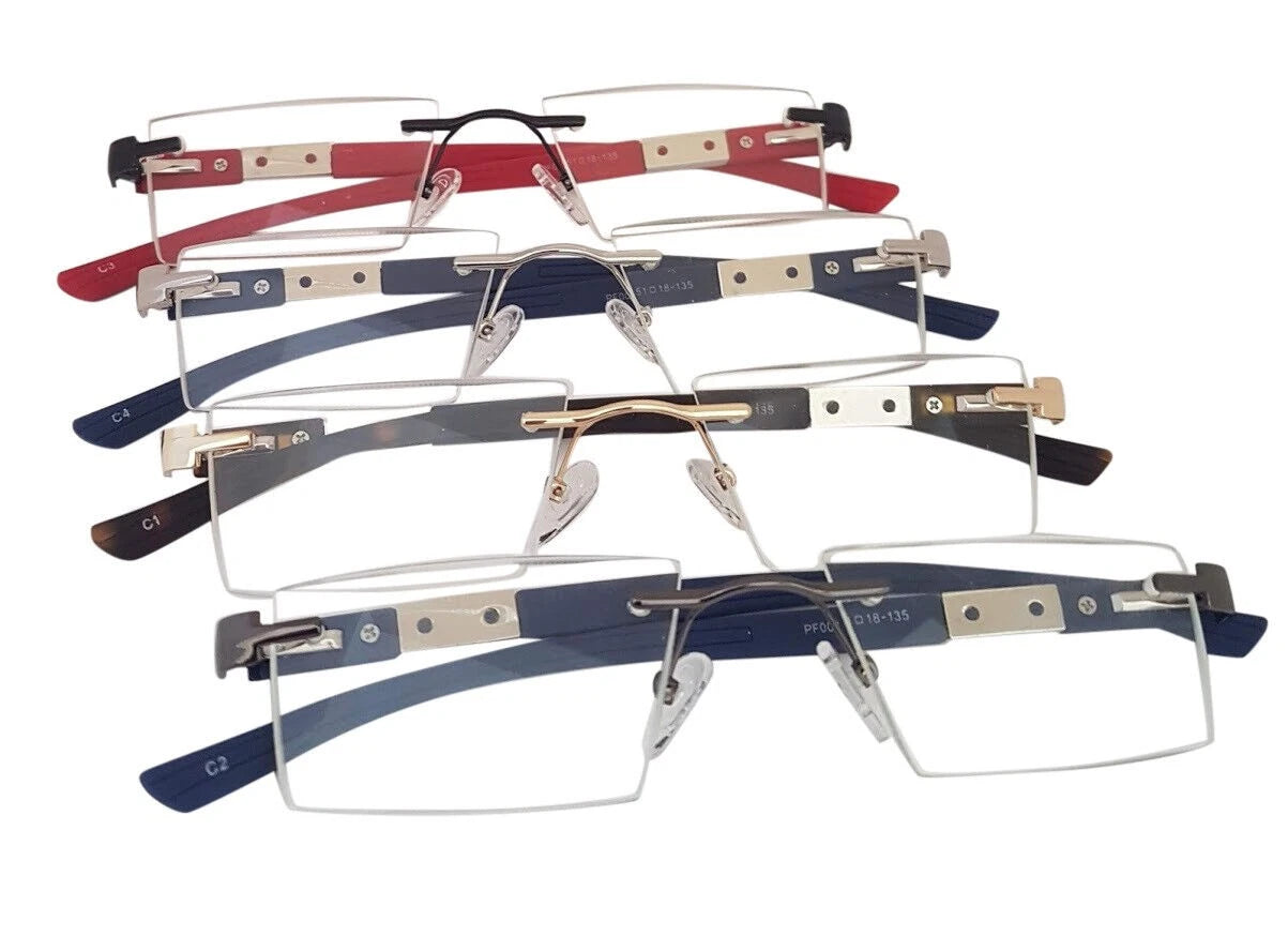 Rimless Stylish Fashion Acetate/Stainless Lite Reading Glasses 4 Colours DX14
