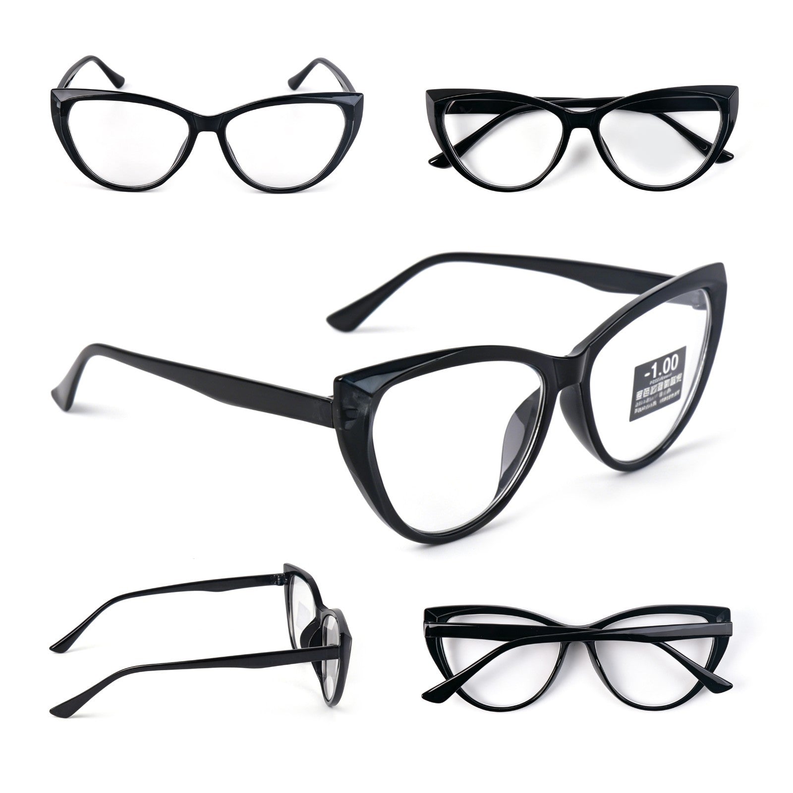 Photochromic Transitional Nearsighted Sun Myopia Glasses Cat Eye Womans DX9637