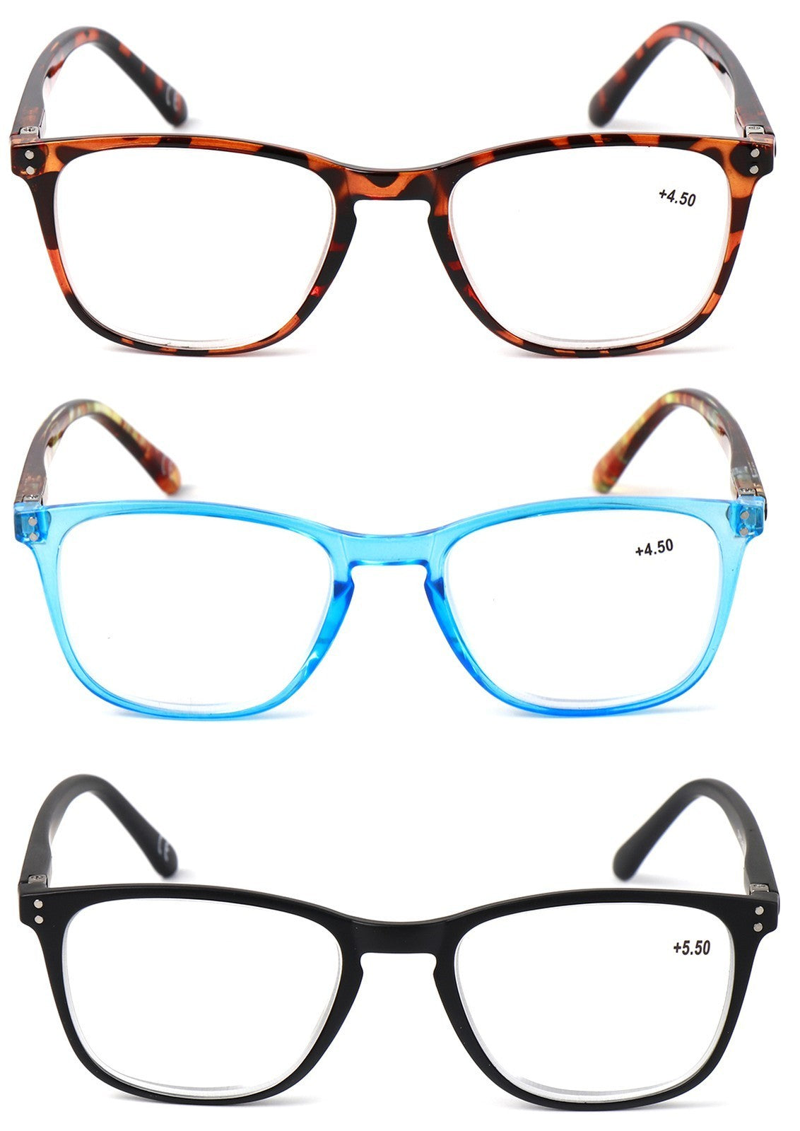 High Magnification Unisex Fashion Reading Glasses+4.5+5.0+5.5+6.0+6.5+7.0 DX115