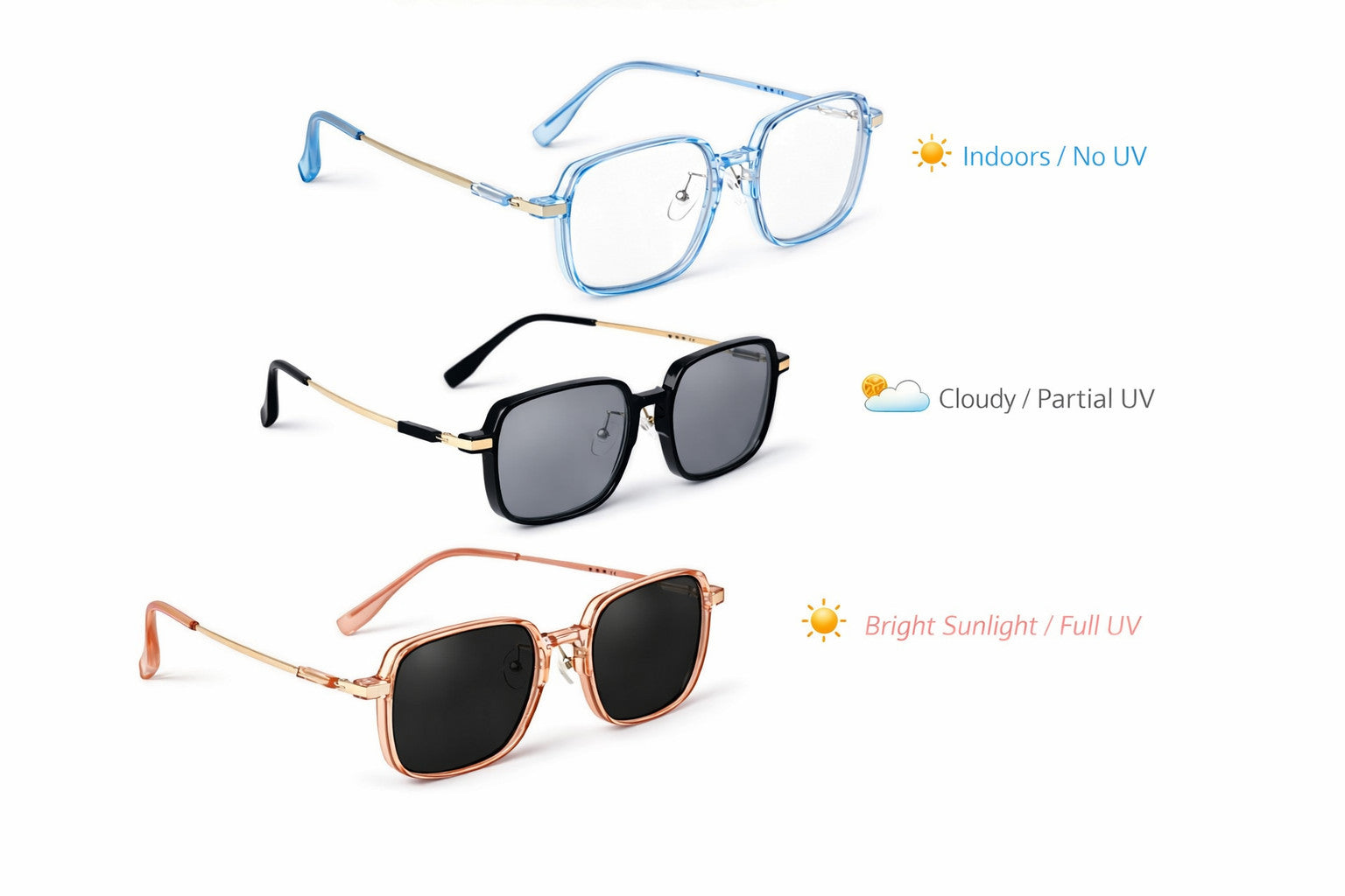 Photochromic Transition Myopia Sun Nearsighted Glasses Mens Womans DX2055