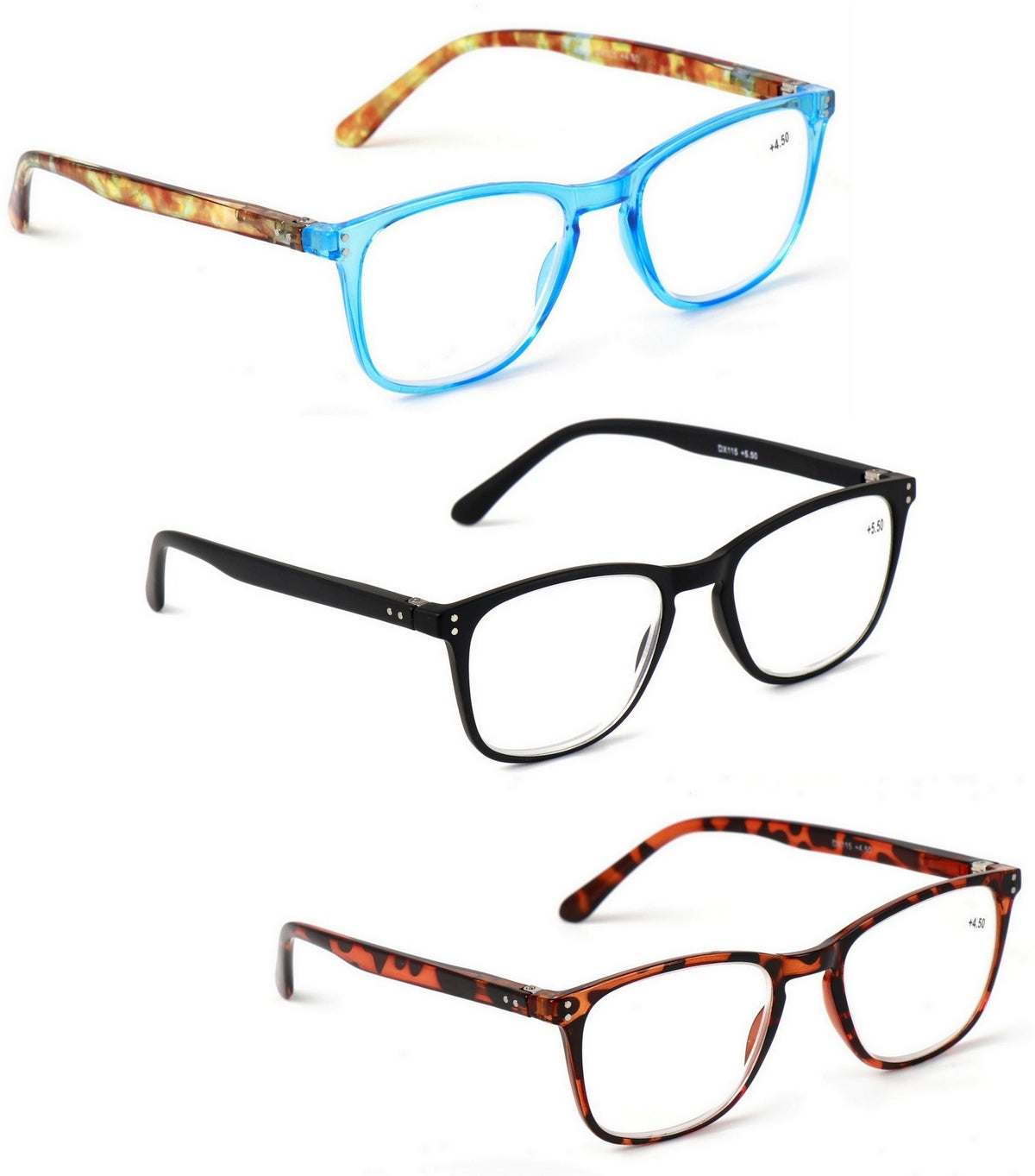 High Magnification Unisex Fashion Reading Glasses+4.5+5.0+5.5+6.0+6.5+7.0 DX115