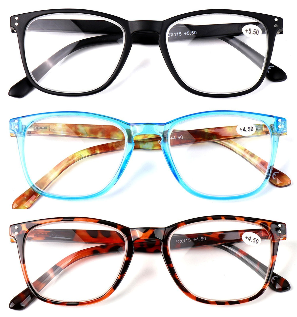 High Magnification Unisex Fashion Reading Glasses+4.5+5.0+5.5+6.0+6.5+7.0 DX115