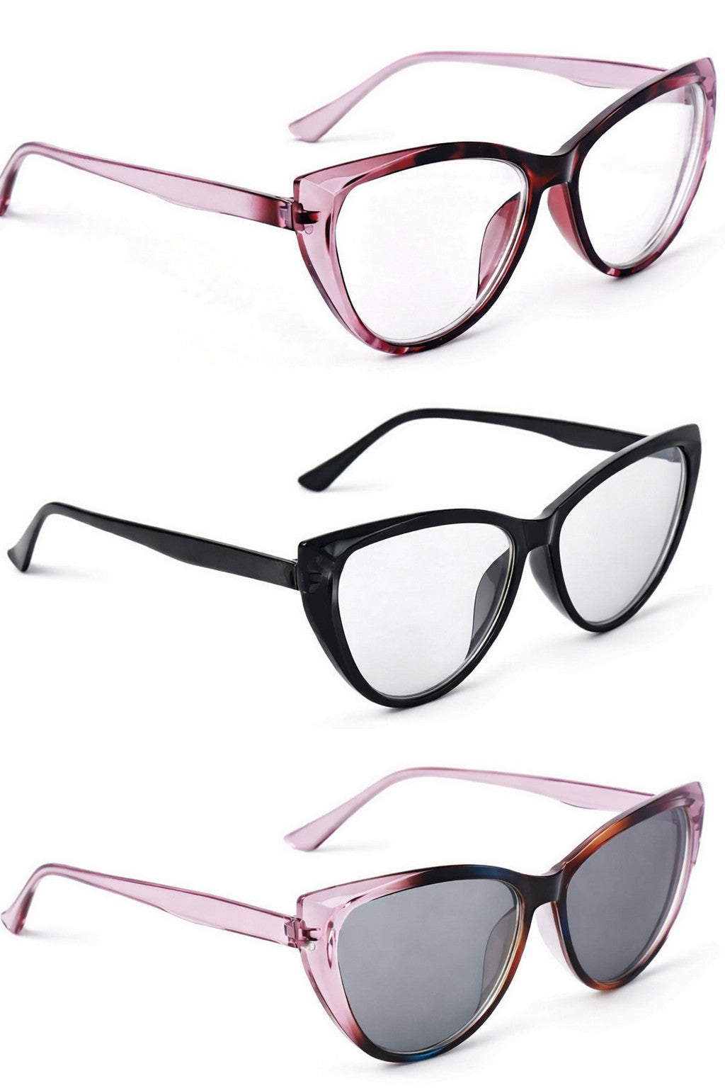 Photochromic Transitional Nearsighted Sun Myopia Glasses Cat Eye Womans DX9637
