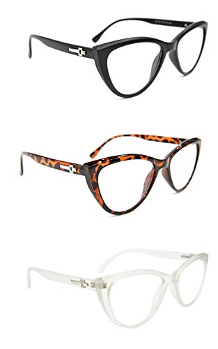 Cat Eye Reading Glasses Bling Retro Metal Hinges - Model DX64
