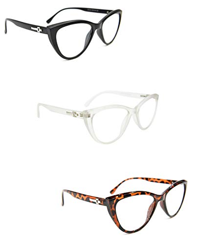 Cat Eye Reading Glasses Bling Retro Metal Hinges - Model DX64