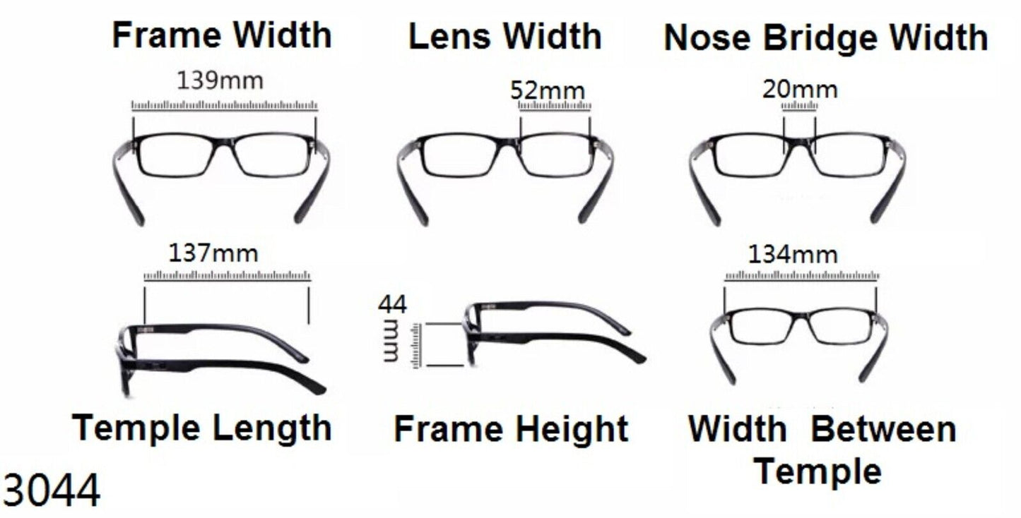 Pure Titanium Eyeglasses 2 in 1 with Magnetic Sunglasses UV400 in Black DC3044