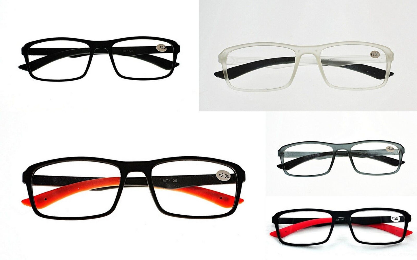 Retro Acetate & Rubber Unisex Reading Glasses Super-lite in 5 Colours MT125