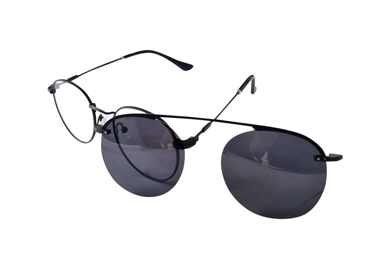 Pure Titanium 2 in 1 Magnetic Sunglasses & Eyeglasses UV400 in Black DC3042
