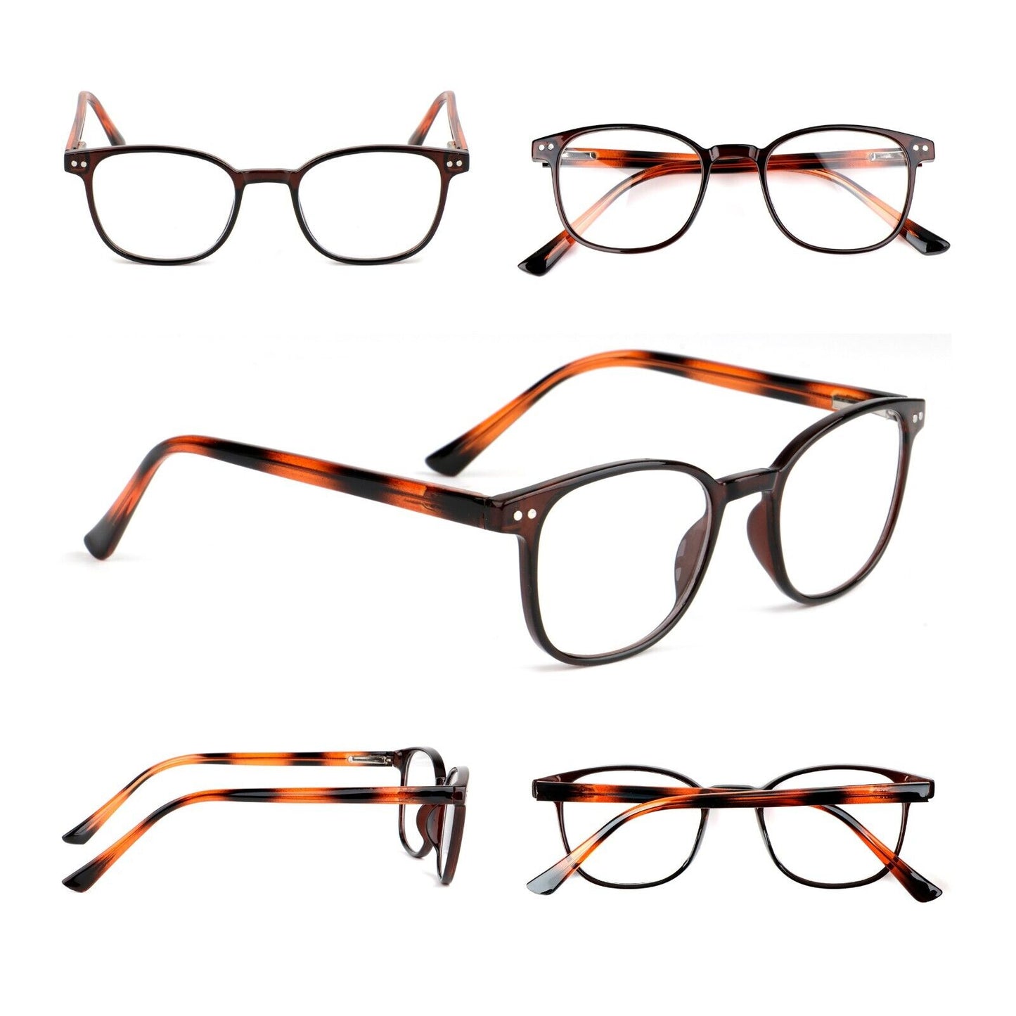 Oval Reading Glasses Spring Hinges Strengthening Rod in Temples Mens Womans DX83