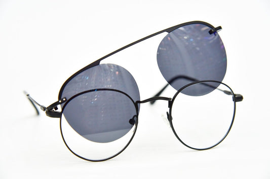 Pure Titanium 2 in 1  Magnetic Sunglasses & Eyeglasses UV400  in Black DC3042