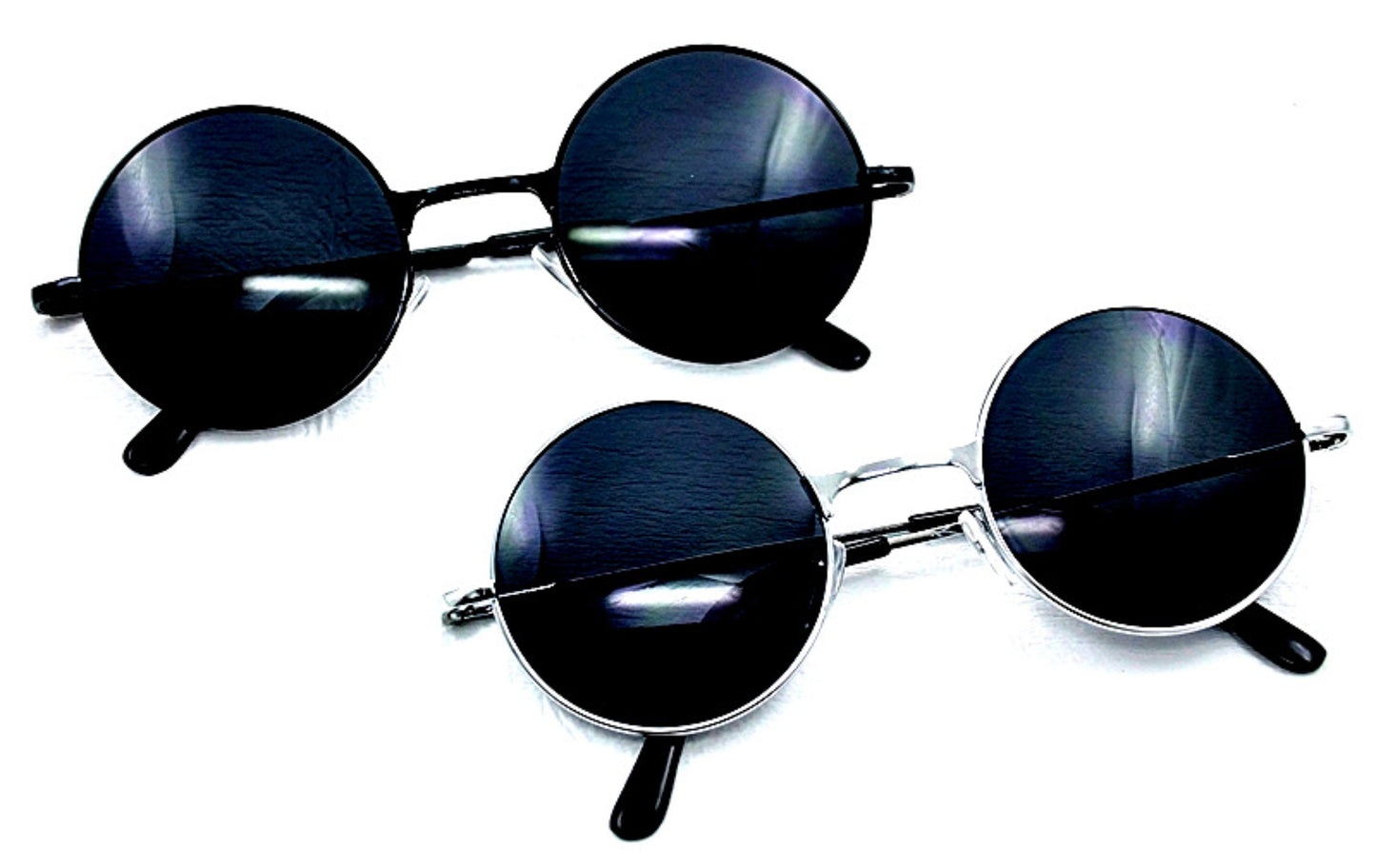 SG51 Retro Round UV400 protection Classic Sunglasses In Silver or Black Alloy Frame