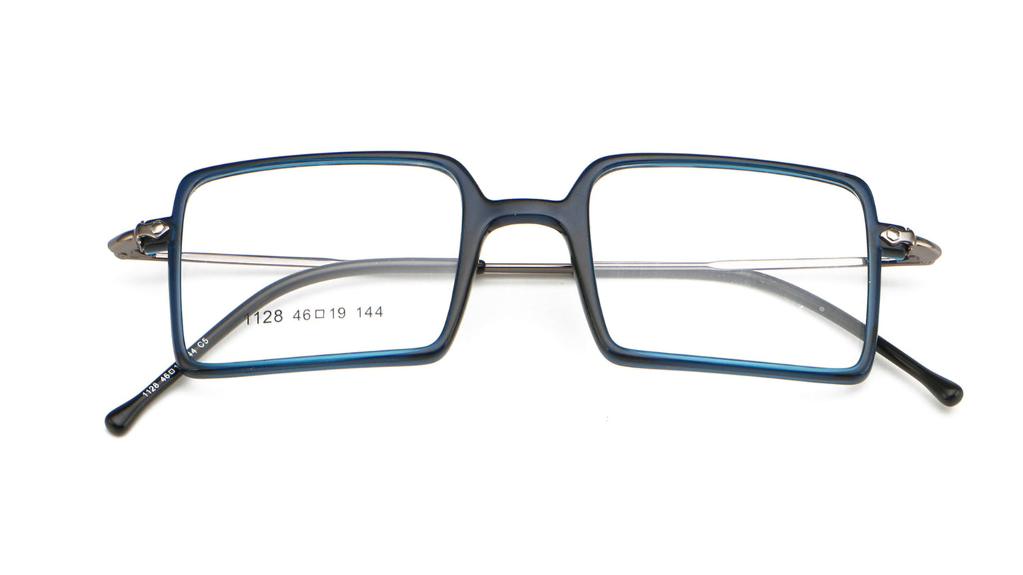 Square 1960s Reading Glasses Acetate & Stainless Steel Frame Model DX8