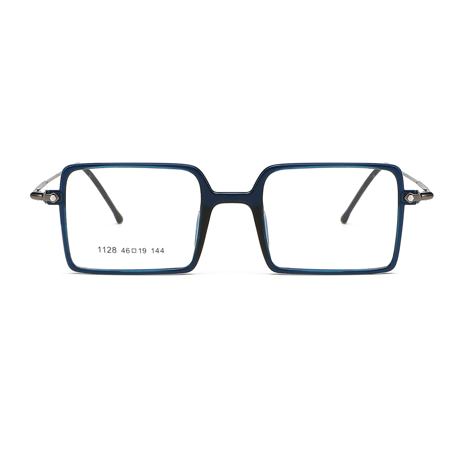 Square 1960s Reading Glasses Acetate & Stainless Steel Frame Model DX8