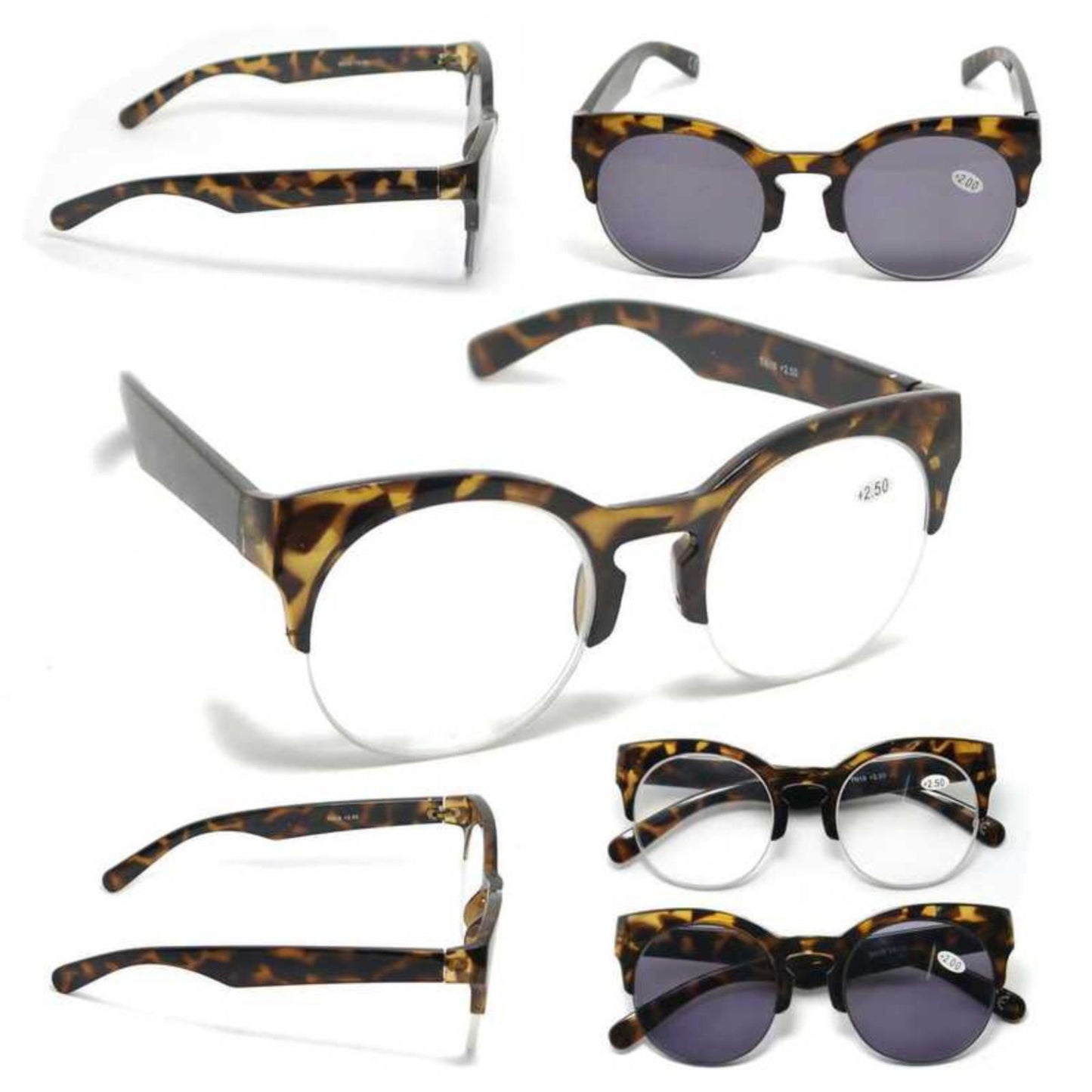 Round Half Frame Browline Sun Readers - Model SR30