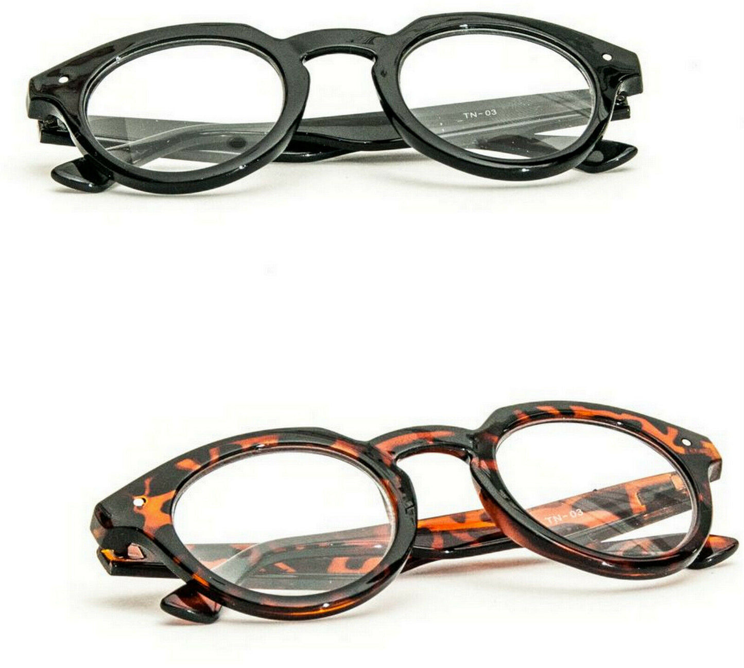 2 x PAIRS Retro Round Reading Glasses - Model TN03