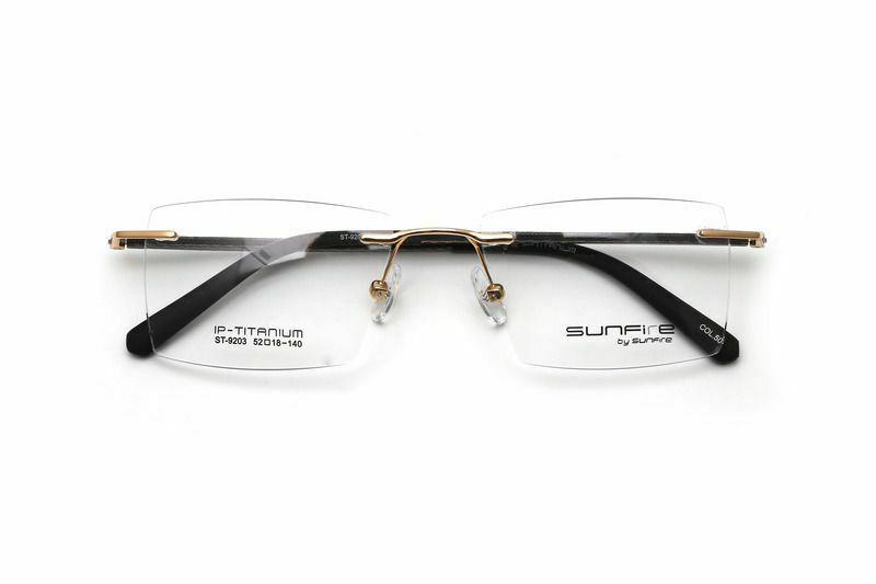 Pure Titanium Rimless Reading Glasses Scratch Resistant Resin Lenses - Model ST9203