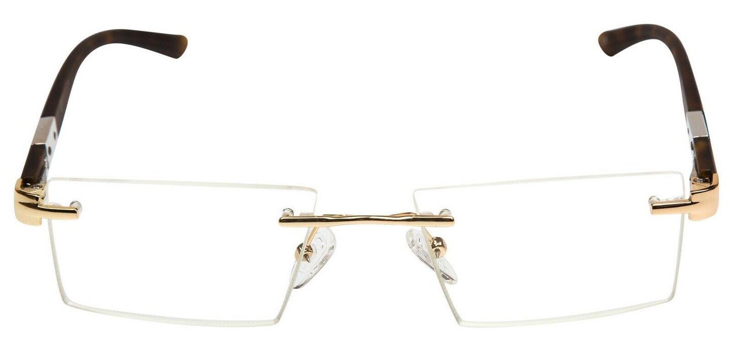 Rimless Acetate/Stainless Reading Glasses - Model DX14
