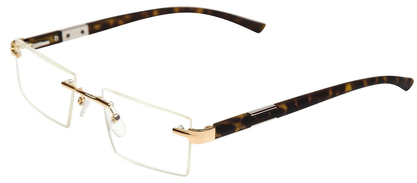 Rimless Acetate/Stainless Reading Glasses - Model DX14