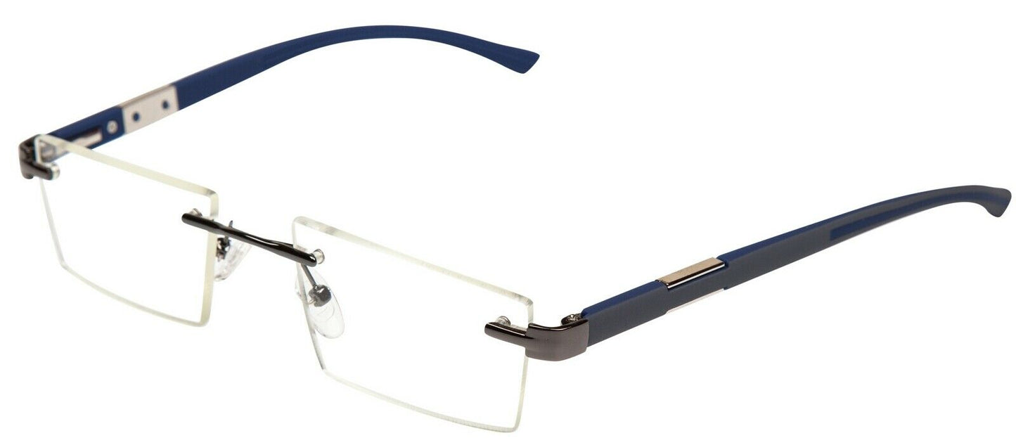 Rimless Acetate/Stainless Reading Glasses - Model DX14