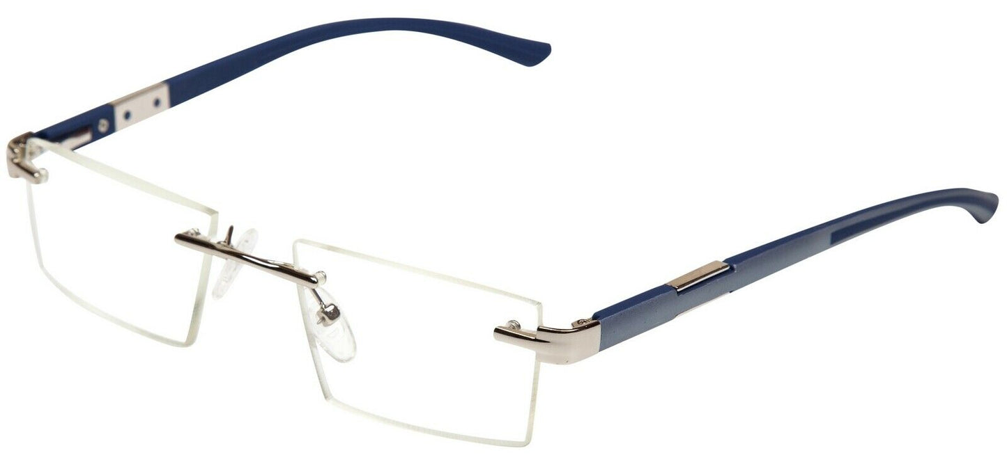 Rimless Acetate/Stainless Reading Glasses - Model DX14