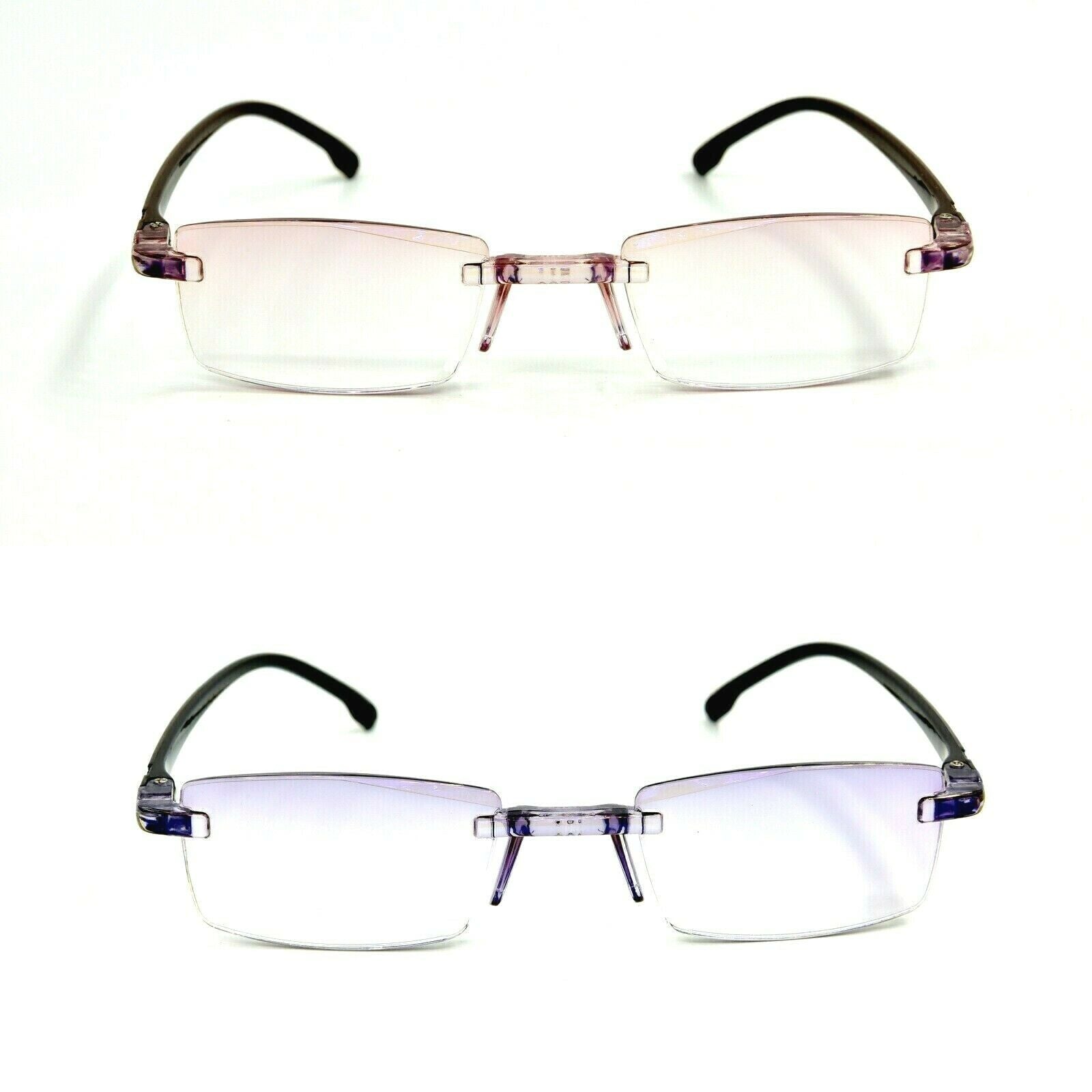 Tinted Anti Blue Light Rimless Reading Glasses - Model RG2ABL
