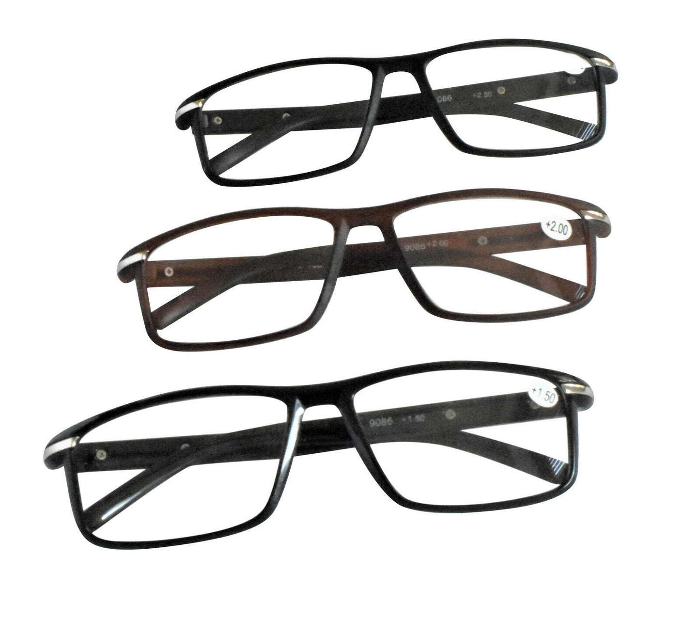 Stylish Retro Rounded Reading Glasses Concealed Curved Hinges MT36