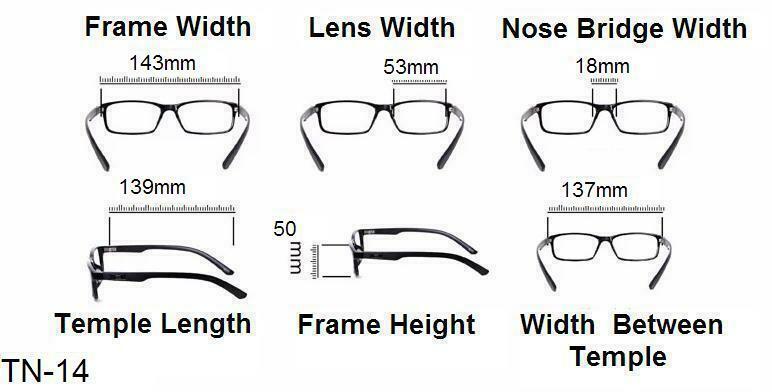 Oversized Reading Glasses Metal Hinges - Model TN14