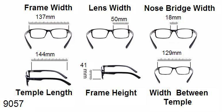 Unisex Spring Hinged Reading Glasses - Model 9057