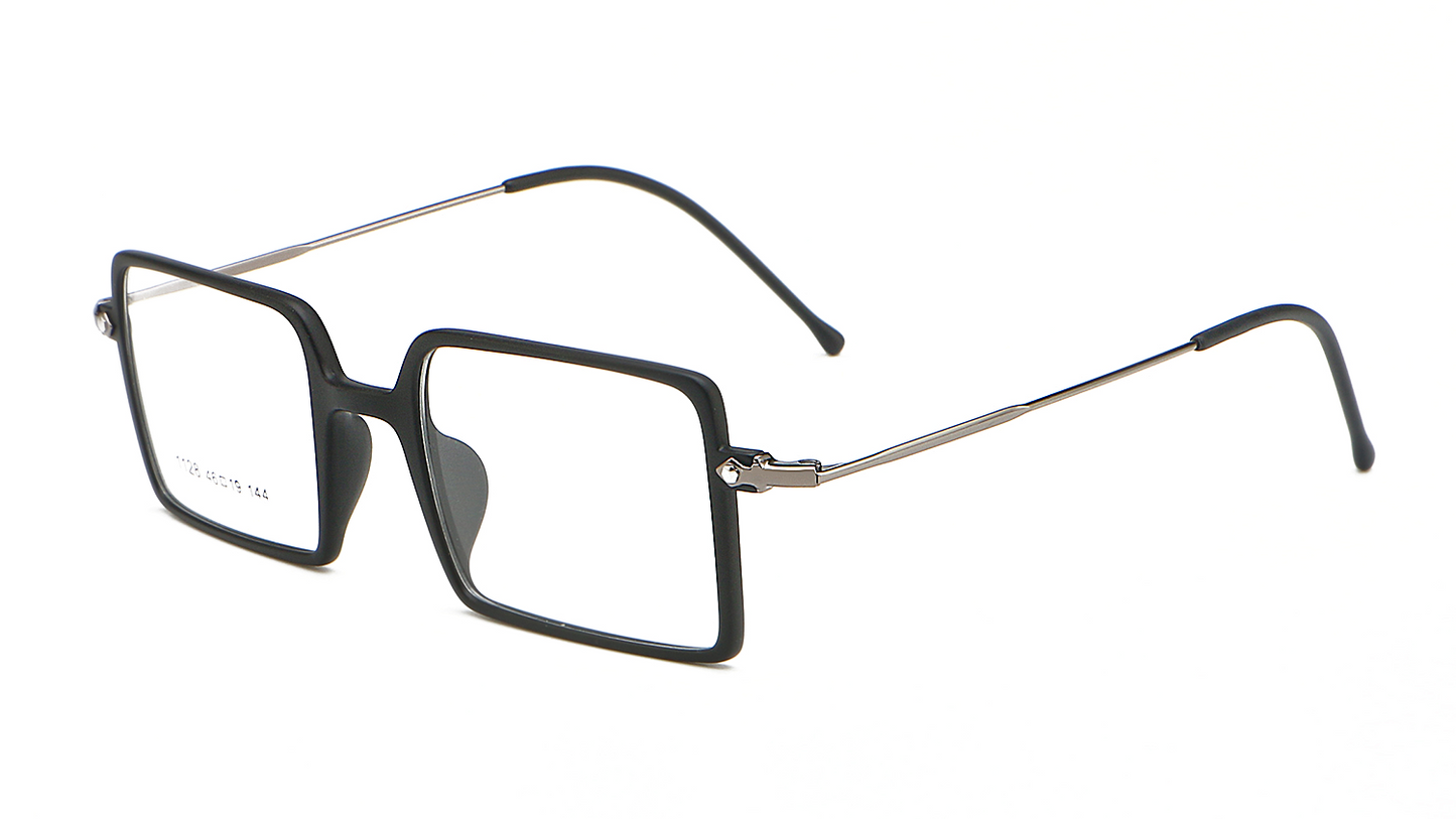 Square 1960s Reading Glasses Acetate & Stainless Steel Frame Model DX8