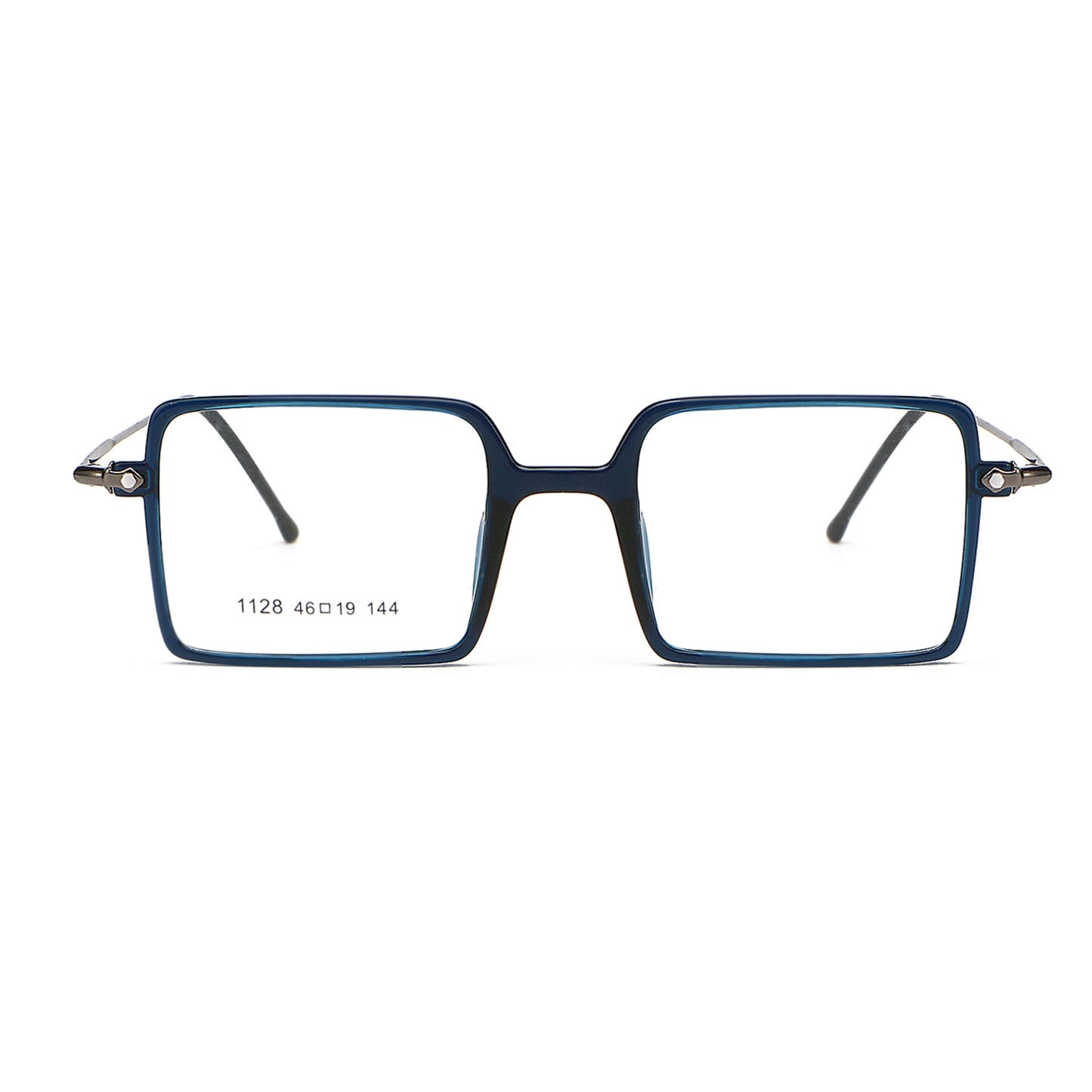 Square 1960s Reading Glasses Acetate & Stainless Steel Frame Model DX8