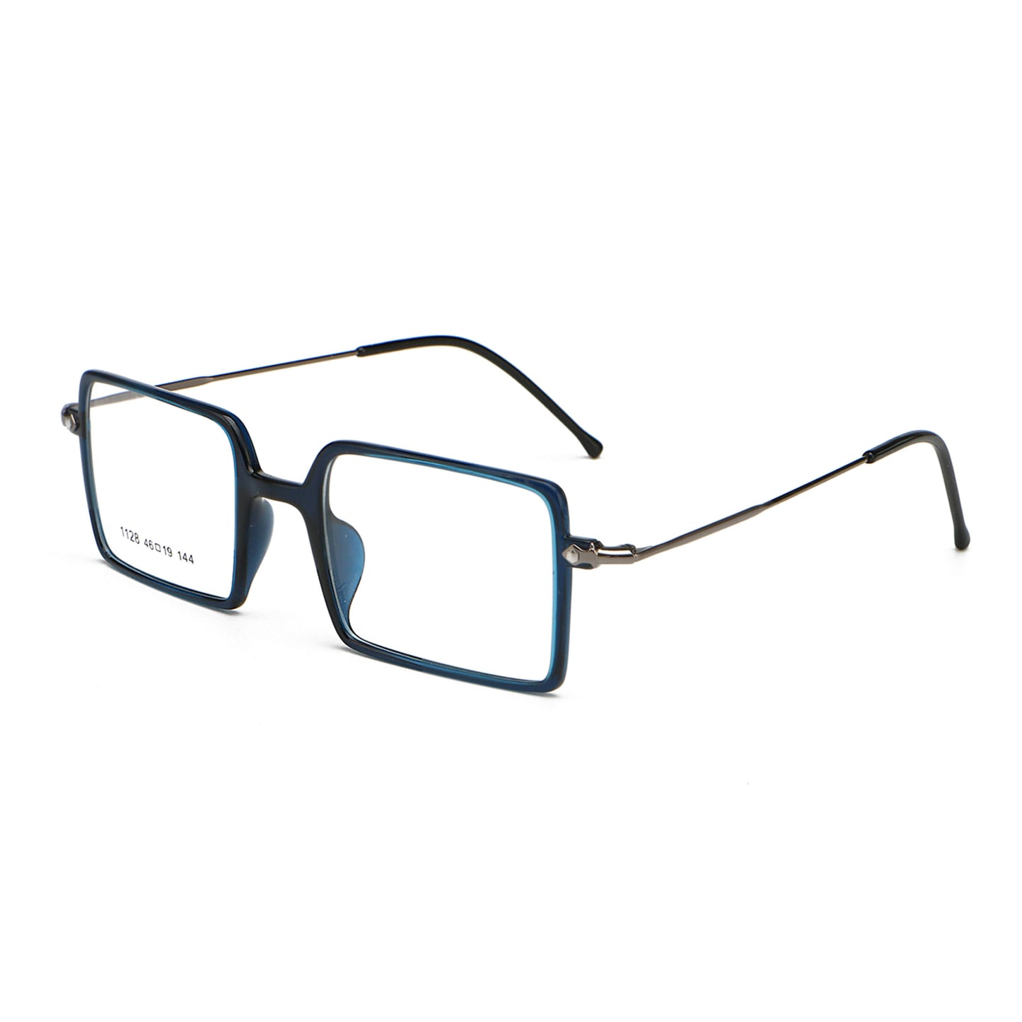Square 1960s Reading Glasses Acetate & Stainless Steel Frame Model DX8