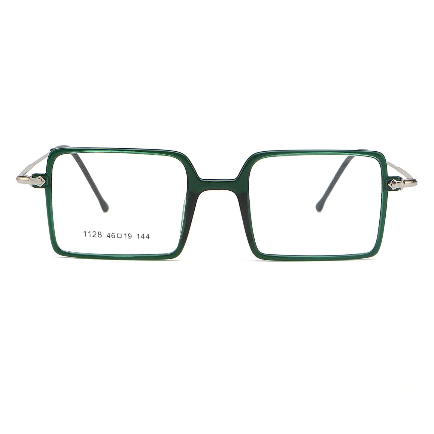 Square 1960s Reading Glasses Acetate & Stainless Steel Frame Model DX8