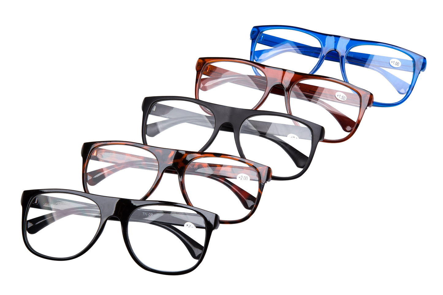 Retro Big Frame Reading Glasses with Metal Hinges - Model TN09