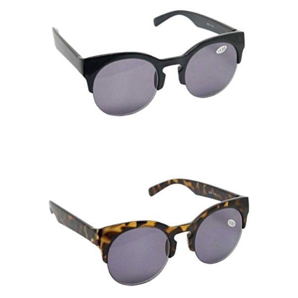Round Half Frame Browline Sun Readers - Model SR30
