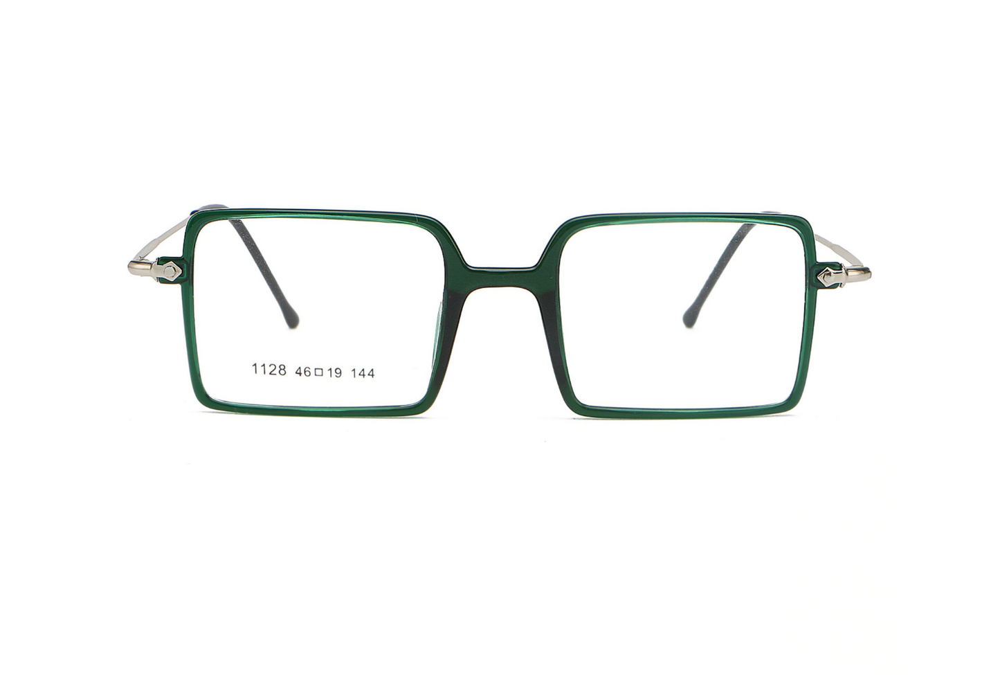 Square 1960s Reading Glasses Acetate & Stainless Steel Frame Model DX8