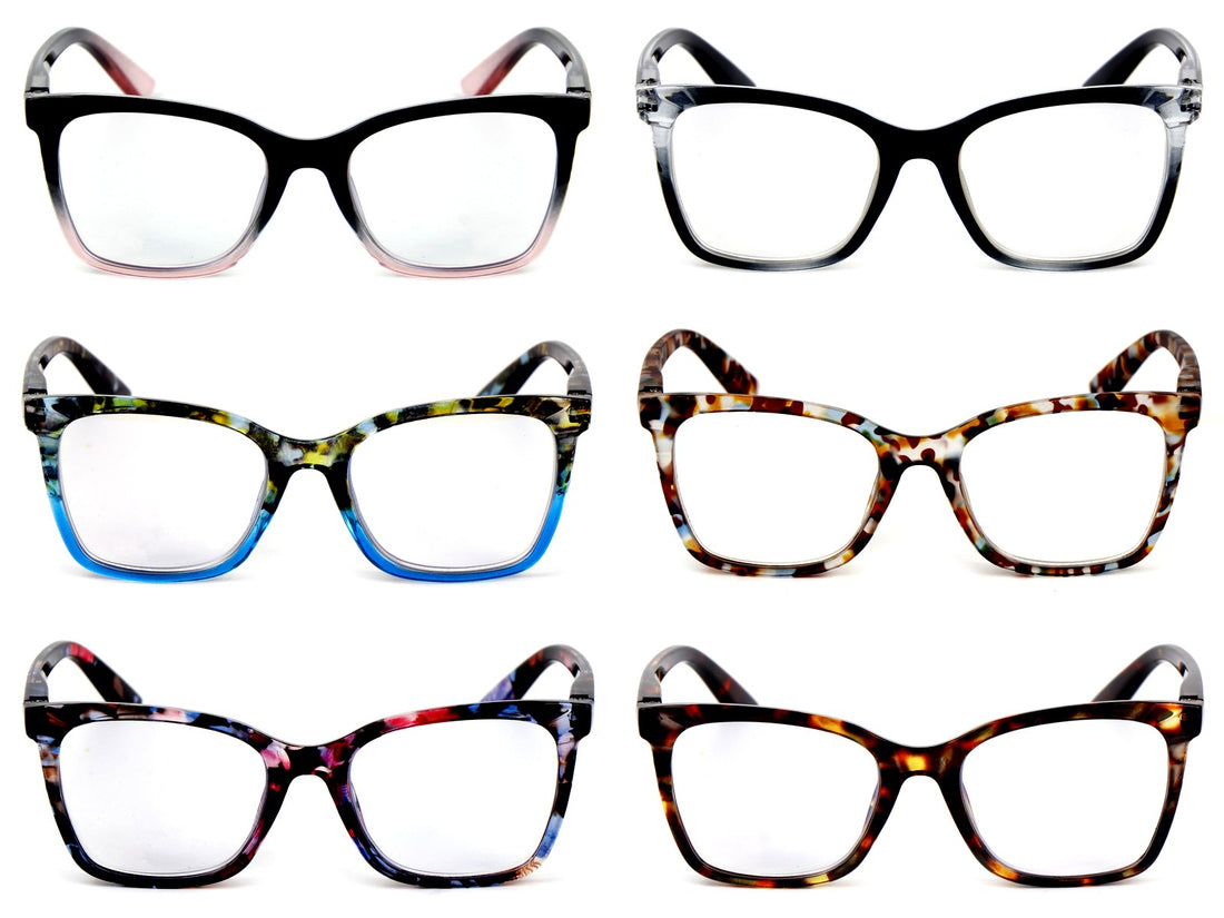 Colourful Oversized Retro Reading Glasses Unisex Spring Hinges 6 Colours 002