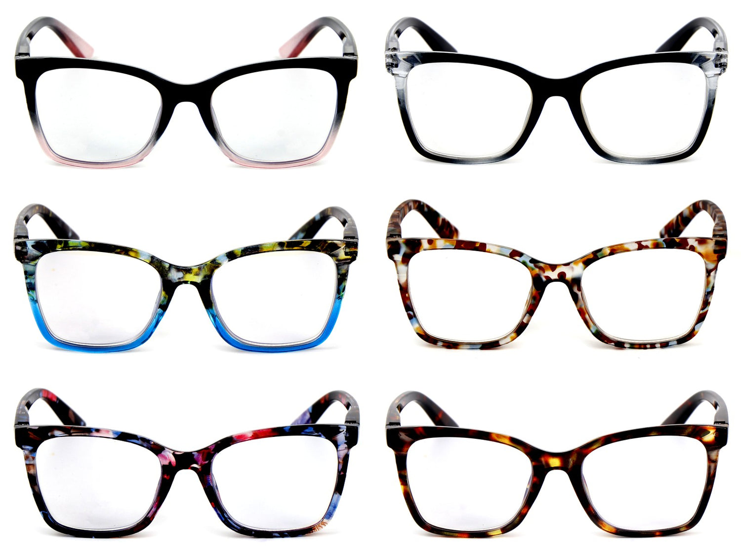 Colourful Oversized Retro Reading Glasses Unisex Spring Hinges 6 Colours 002