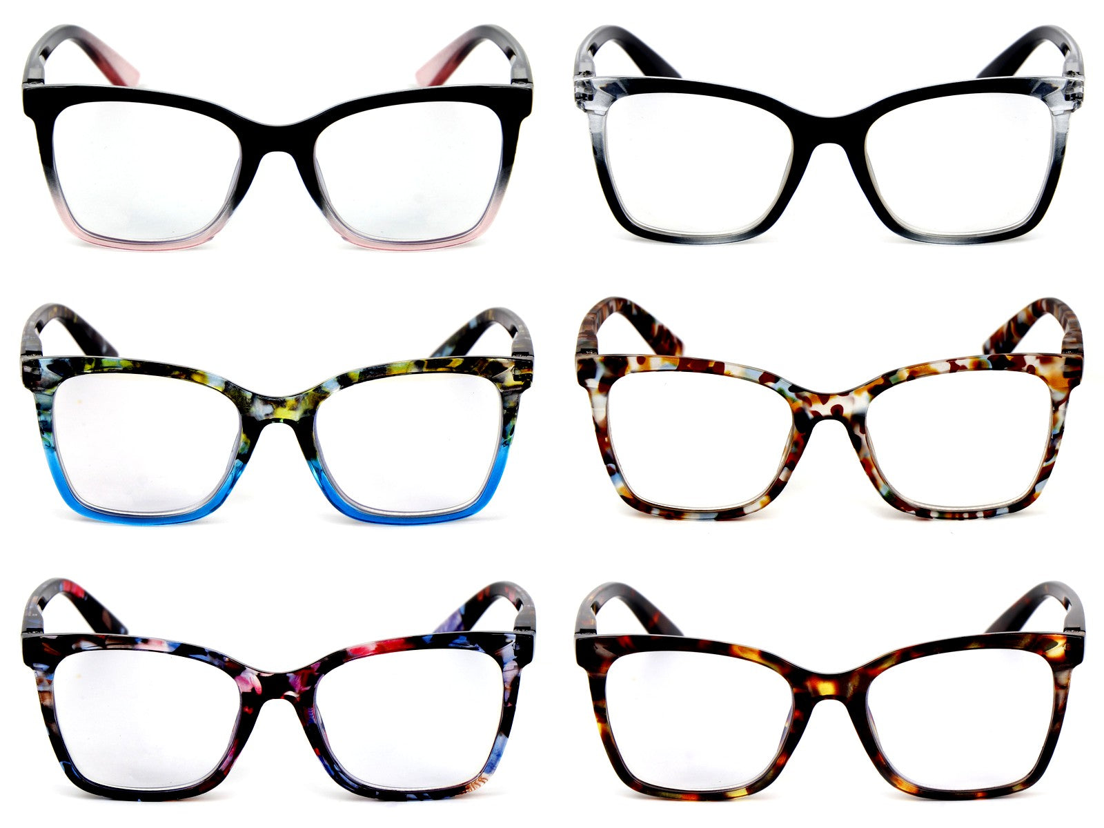 Colourful Oversized Retro Reading Glasses Unisex Spring Hinges 6 Colours 002