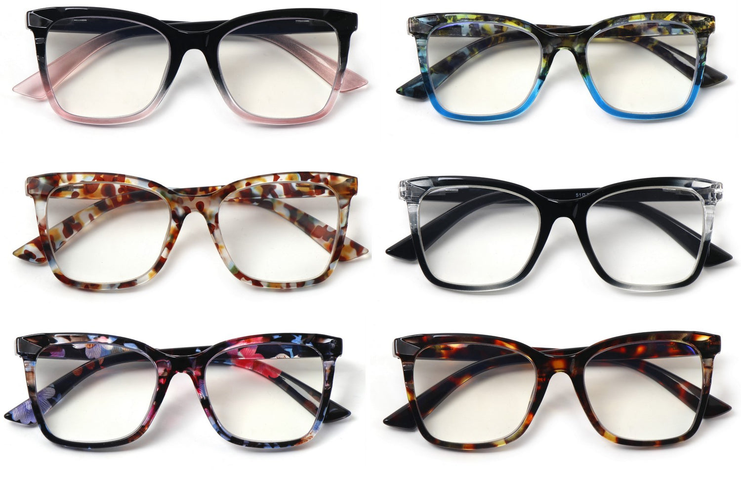 Colourful Oversized Retro Reading Glasses Unisex Spring Hinges 6 Colours 002