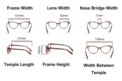 Cat Eye Retro Flower Design Reading Glasses Womans with Spring Hinges DX101