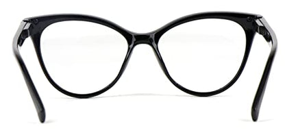 Cat Eye Reading Glasses Stylish Retro Womans Spring Hinges Lightweight Ready Readers Clear Vision 1.0+ 1.5+ 2.0+ 2.5+ 3.0+ 3.5+ 4.0+ DX82