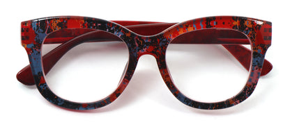 Oversized Retro Reading Glasses handmade Ladies Colourful Spring Hinges 59 x 53mm Large Frame DX99